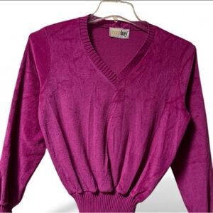 Vintage ~ 1970s-1980s ~ eccobay ~ Sweater  ~ Medium ~ Women’s ~Pullover ~Velvet